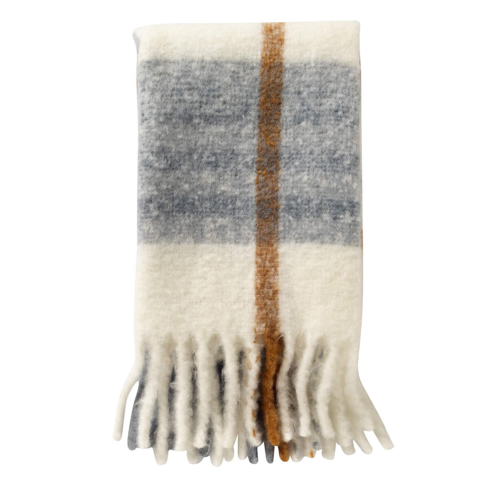 Dutch Decor Fransen Plaid 'Jamie' 130 x 170 cm Sterling Blue - Blau